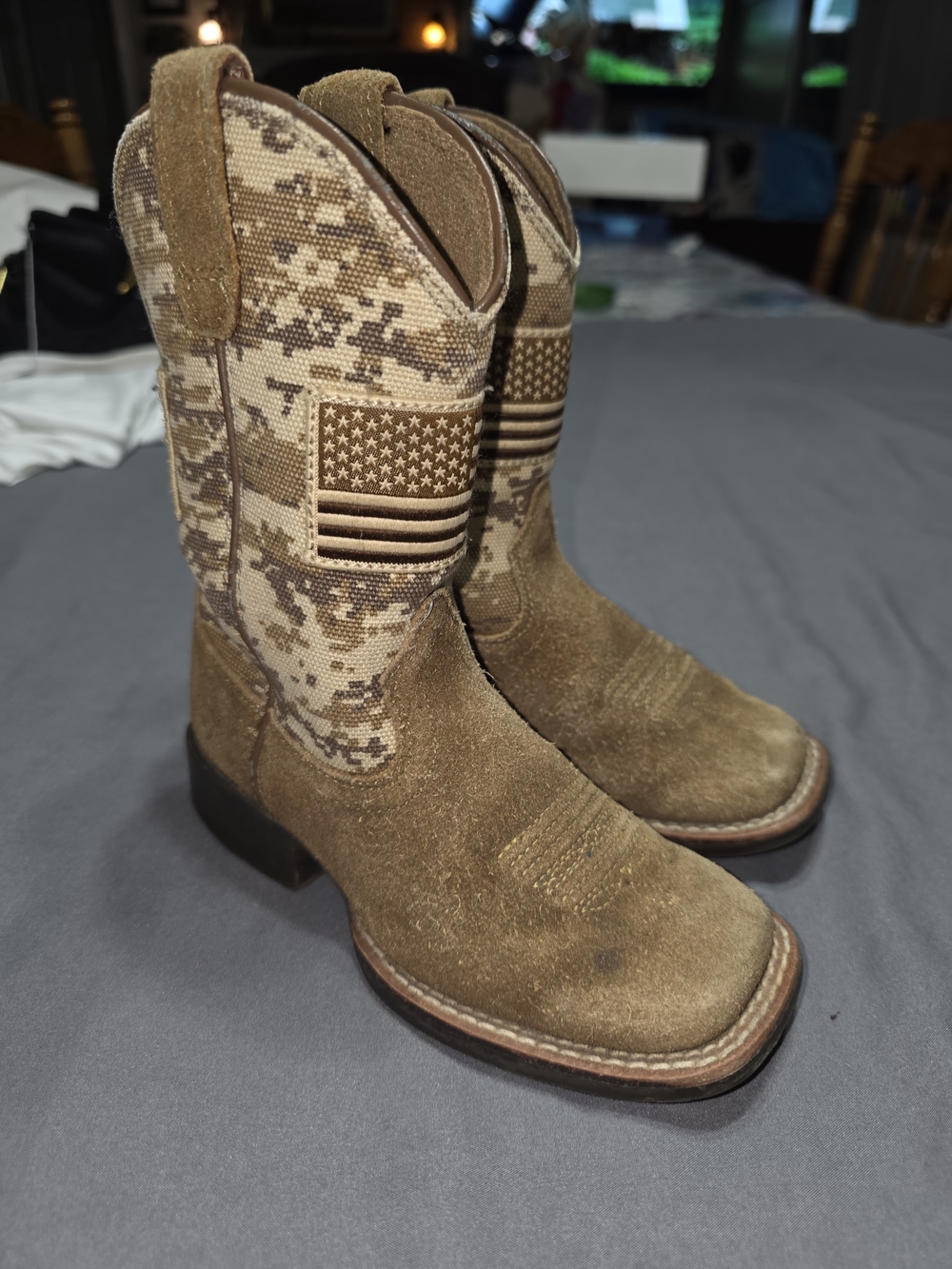 Ariat Kids Tan Brown Camo Western Boots